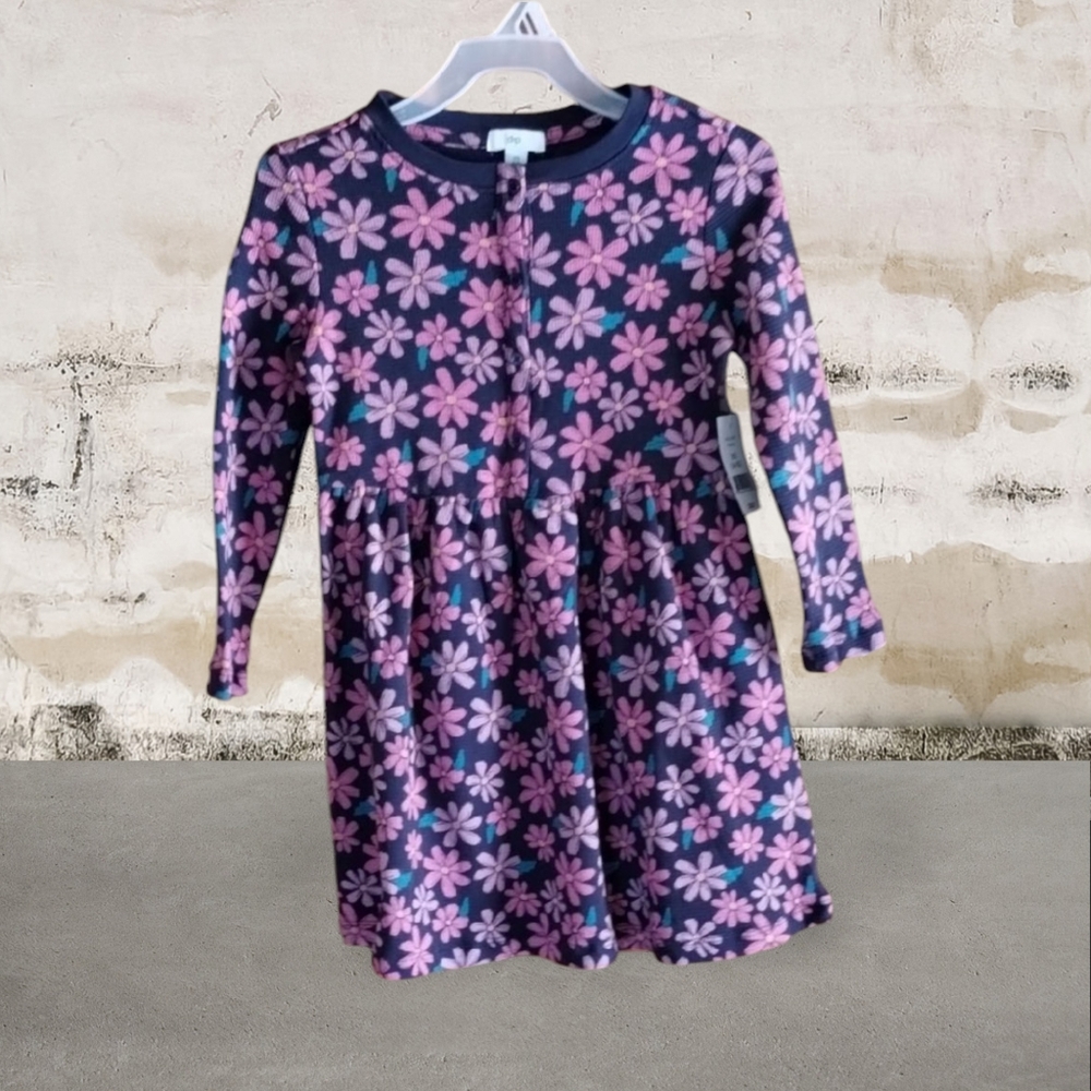 Floral Kids Dress - Pink and Black